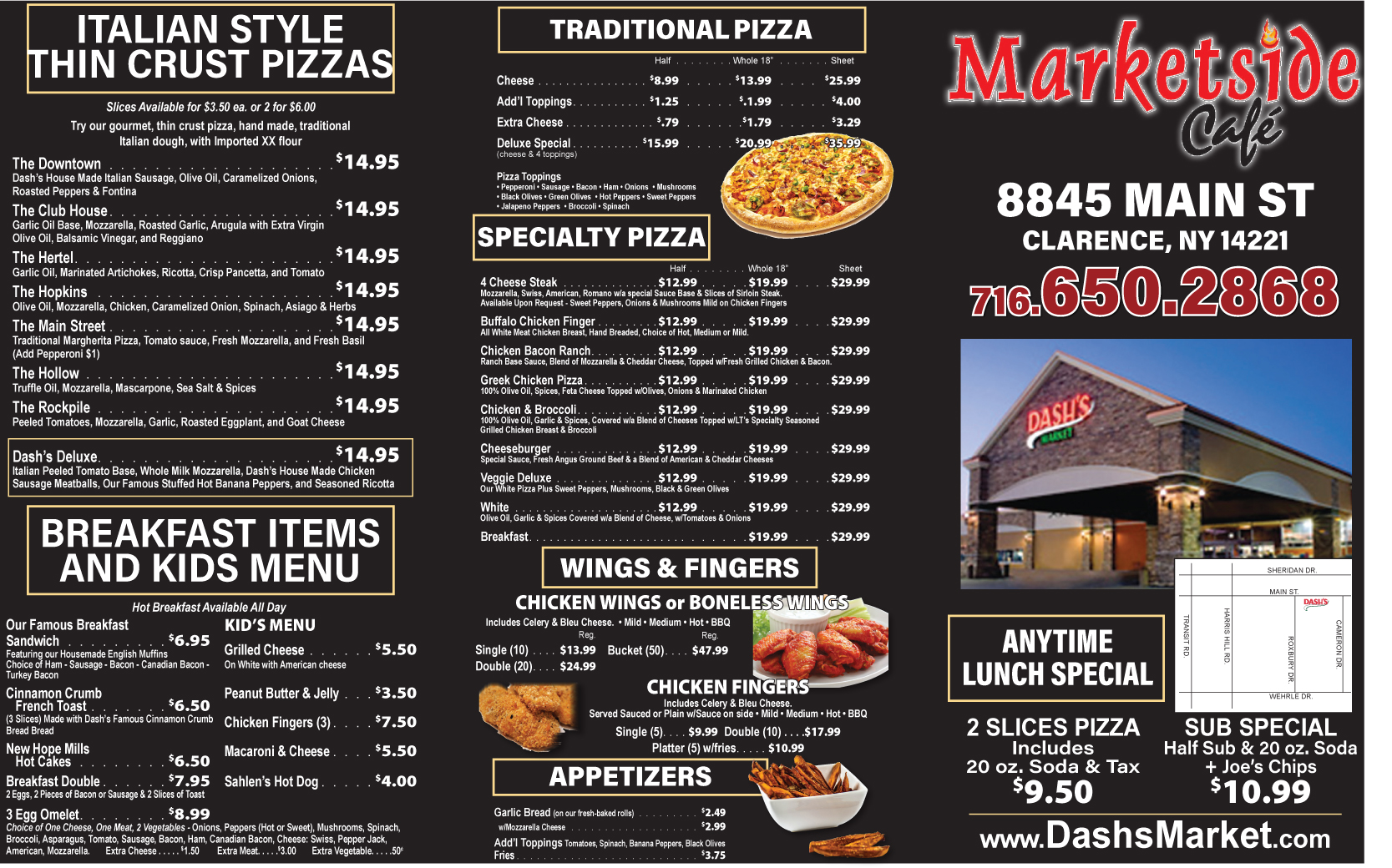 Marketside Clarence Menu Dash's Market